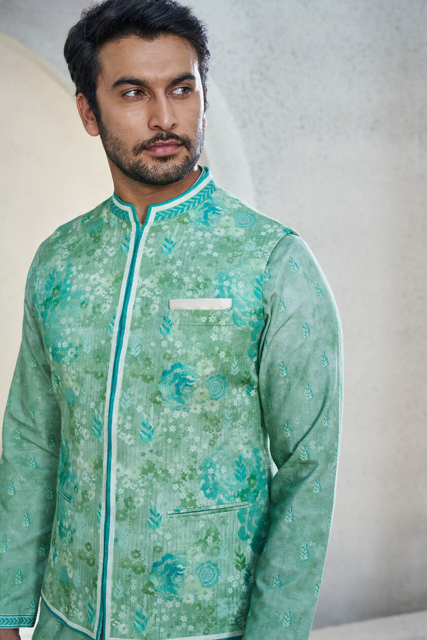 Anay Nehru Jacket - Sage Green, Sage Green, image 6